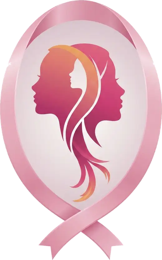 The Janus Cameo: a pink awareness ribbon holding two profiles and a third face turning forward